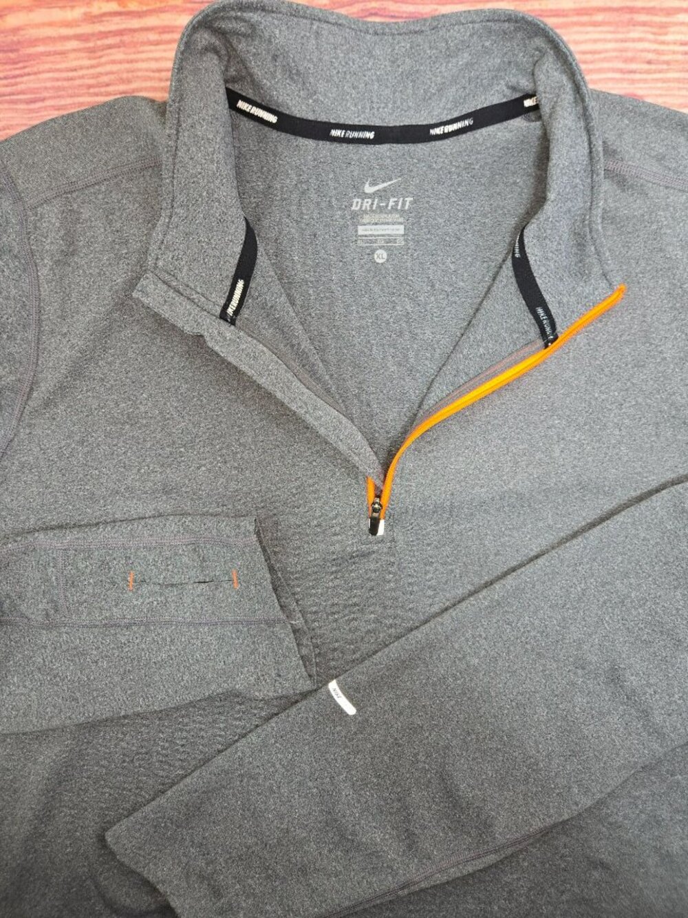 Nike Mens Dri-Fit Gray 1/4 Zip Running Shirt XL - Picture 4 of 7